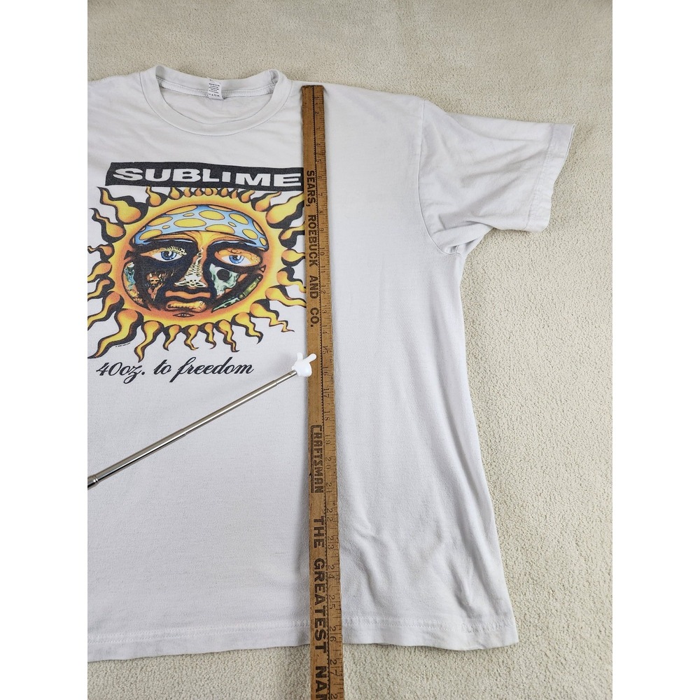 Vintage Sublime 40oz To Freedom T Shirt Mens XL White Rock SKA Punk Reggae - Picture 5 of 10